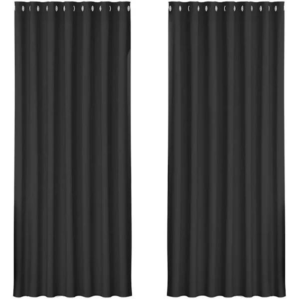 Artiss 2x Blockout Curtains Blackout Window Curtain Eyelet 240x230cm Black