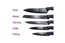 Knife Set with Block and Sharpener (7 Piece set)