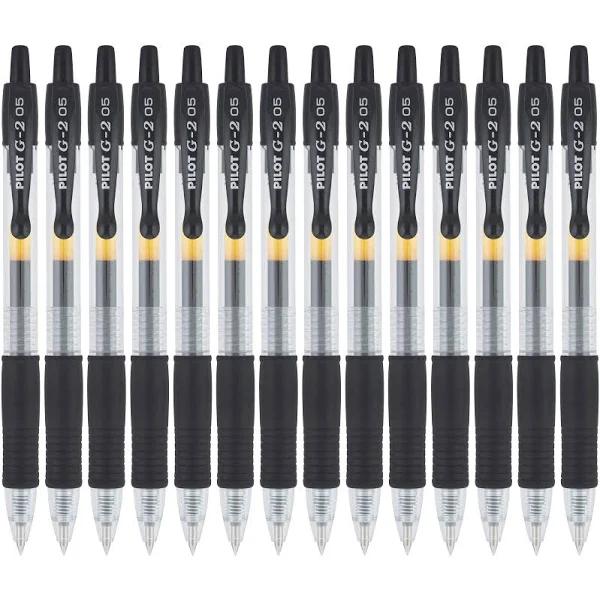 Pilot, G2 Premium Gel Roller Pens, Extra Fine Point 0.5 mm, Pack of 14, Black