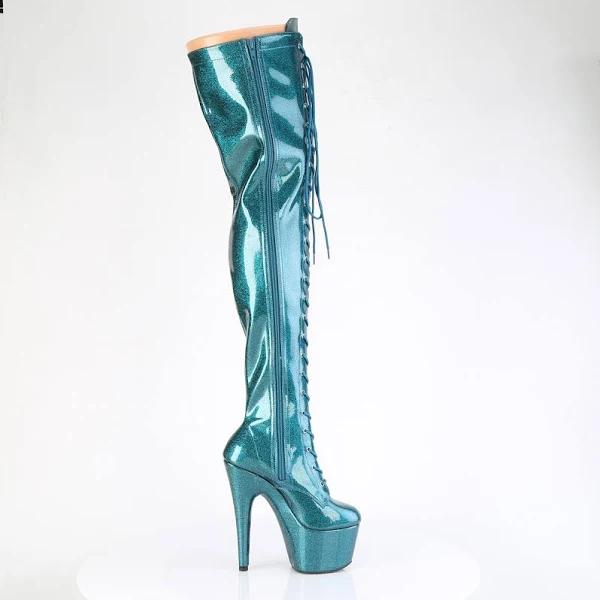 Pleaser ADORE-3020GP Teal Glitter Patent/M Size 7