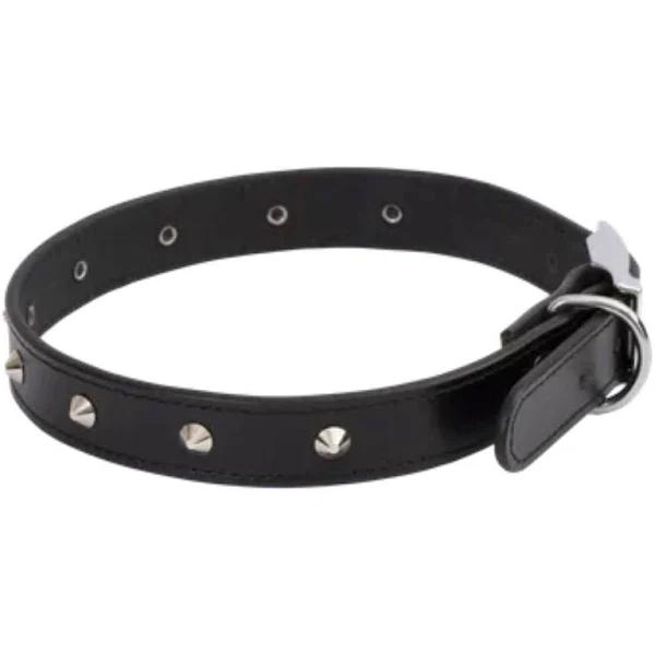 Beau Pets - Deluxe Studded Leather Collar - 18mm x 45cm - Black