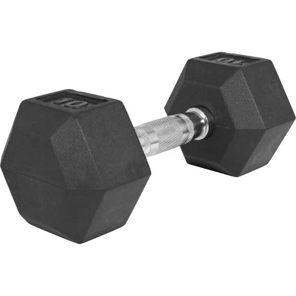 Gorilla Sports Premium Rubber Hex Dumbbell 10kg