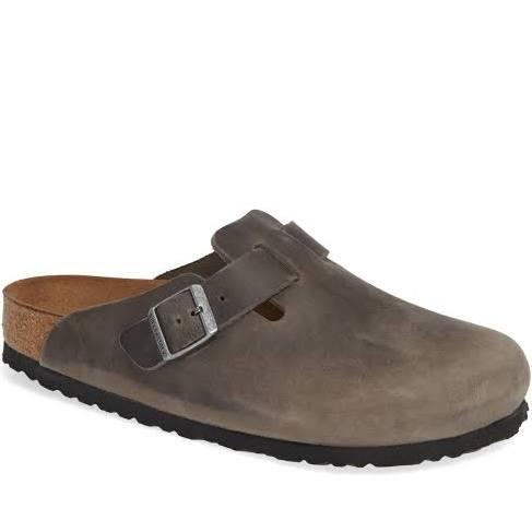 Birkenstock Men's Boston Oiled Leather Soft Footbed Slip-On Clogs - 9M