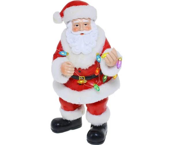 Cotton Candy - Xmas Standing Santa with String Lights Led