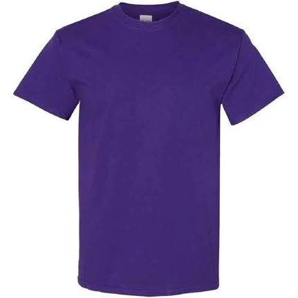 Gildan Mens Heavy Cotton Short Sleeve T-Shirt (Pack of 5) Purple S Cotton Mens T-Shirt