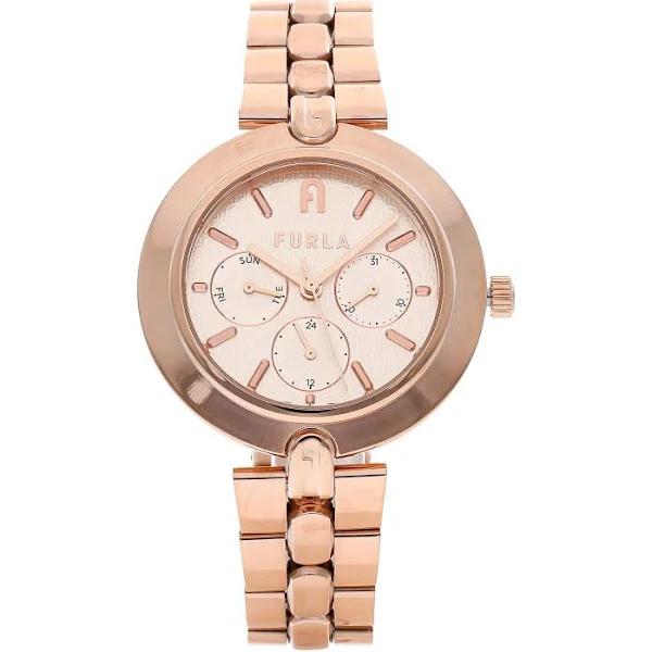 Furla Women's Logo Links Multi Watch in Rose Gold | AfterPay Available