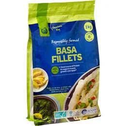 Woolworths Frozen Basa Fish Fillets 1kg