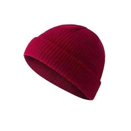 Men Women Mini Fisherman Beanie Hat Winter Soft Woolen Knitted Docker Skull Cap