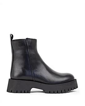 David Jones Edward Meller Ulani Ankle Boot On Thick Sole in Black, Size 38 EU