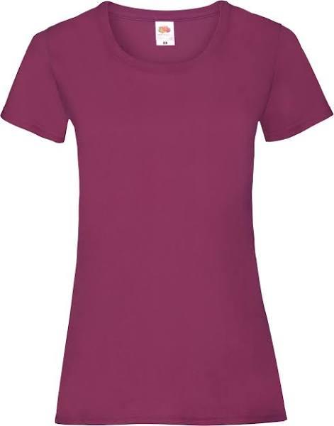 Fruit of The Loom Ladies/Womens Lady-Fit Valueweight Short Sleeve T-Shirt (Pack of 5) Burgundy S