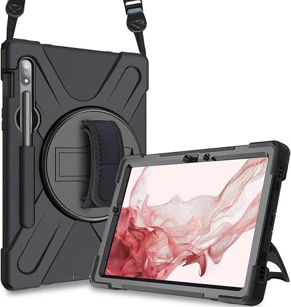 ProCase Galaxy Tab S7 Tab S8 11 Inch Case With S Pen Holder, Rugged Heavy Duty Shockproof Rotating Kickstand Protective Cover For Galaxy Tab S7