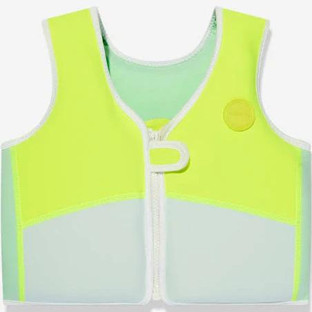 Sunnylife Kids Shark Tribe Swim Vest in 3 - 6 Yrs Yellow