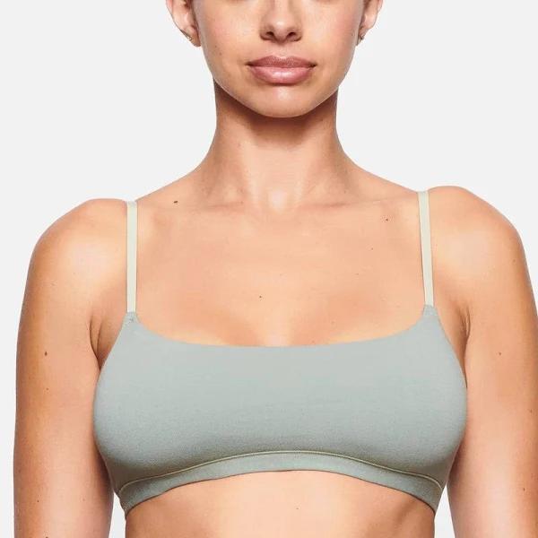 SKIMS Womens Mineral Scoop-Neck Stretch-cotton Bra XXXXL