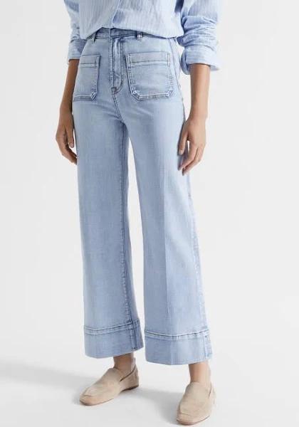 Seed Heritage Core Wide Leg Pocket Jean in Pacificwsh, Size 12 AU