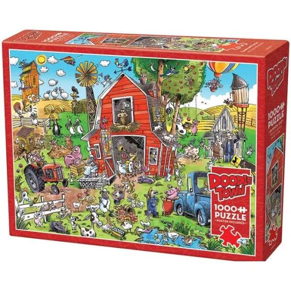 Cobble Hill Doodletown Farmyard Folly 1000 Piece Puzzle