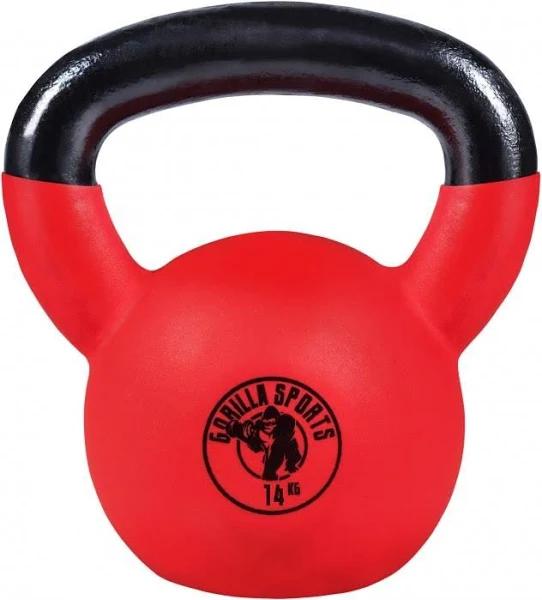 Gorilla Sports Rubber Coated Kettlebell 14kg