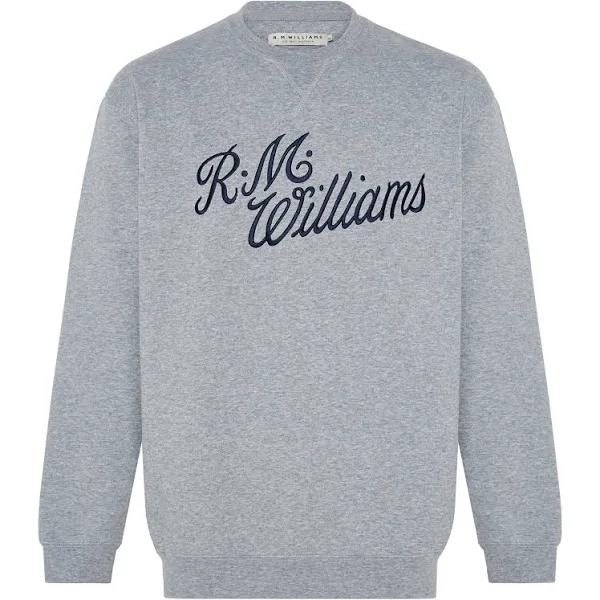 R.M.Williams - Men's Script Crew Neck - Grey Blue - S