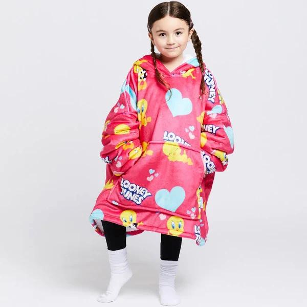 Looney Tunes Tweety Kids Oodie Hooded Blanket | Made from Flannel Fleece and Sherpa Fleece | The Oodie