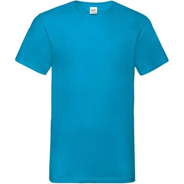 Fruit of The Loom Mens Valueweight V-Neck, Short Sleeve T-Shirt Azure Blue L