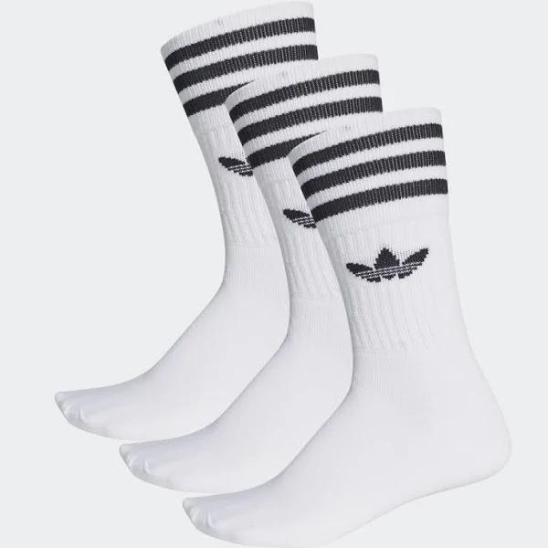 Adidas 3 Pack Solid Crew White Socks