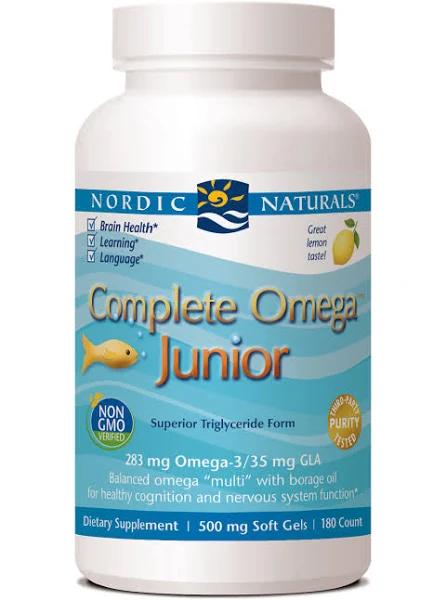 Nordic Naturals, Complete Omega Junior, Lemon, 180 Mini Soft Gels