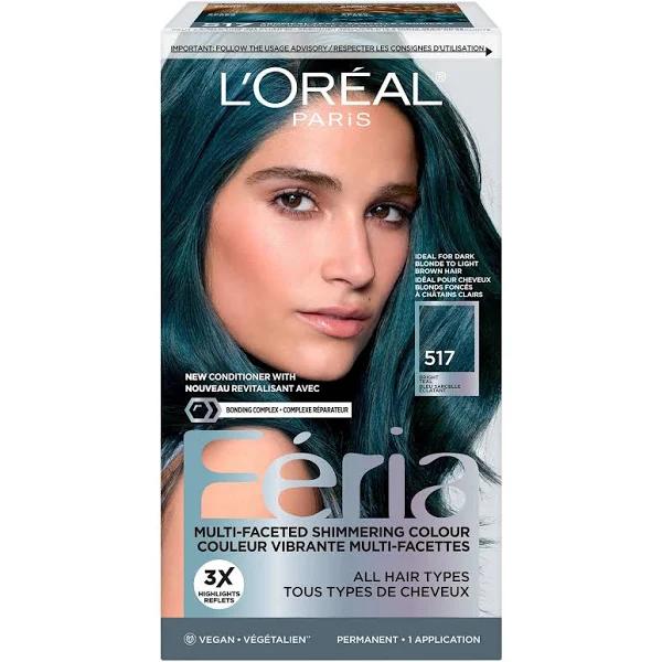 L'Oreal Paris Hair Color Feria Multi-Faceted Shimmering Permanent Coloring, Tropical Teal