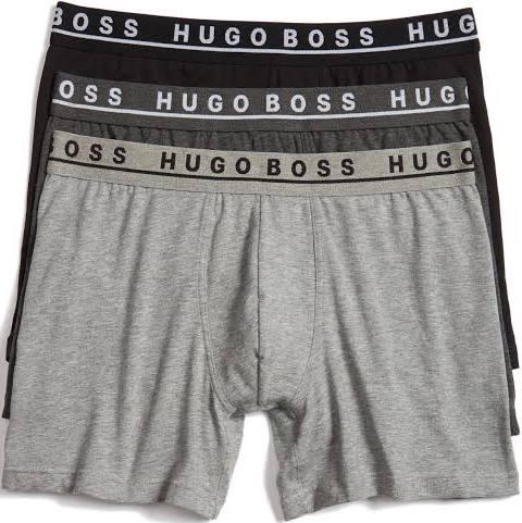 Hugo Boss Cotton Stretch Boxer Briefs 3-Pack Grey/Charcoal/Black