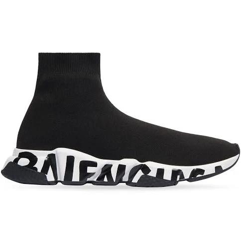 Balenciaga Speed Recycled Knit Graffiti Sneaker - Black - Man - 47 - Polyester & Elastane