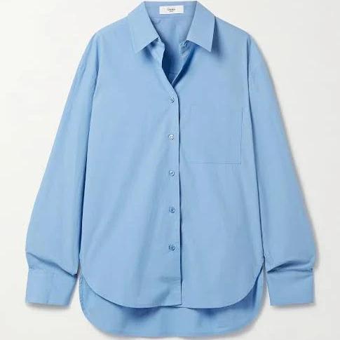 The Frankie Shop Lui Organic Cotton-poplin Shirt - Women - Blue Tops - XXL