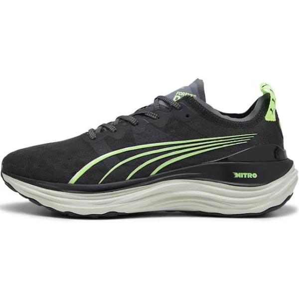 ForeverRun Nitro Men's Running Shoes in Black/Cool Dark Gray/Speed Green, Size 7.5 by Puma