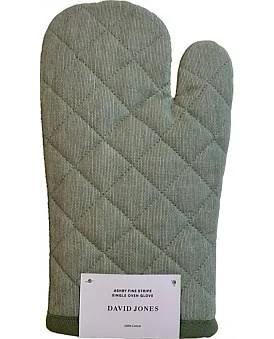 David Jones Fine Stripe w/Border Oven Glove Army in Green