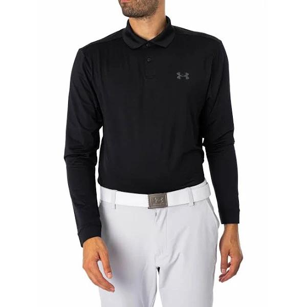 Under Armour Performance 3.0 LS Polo, Size M, Black