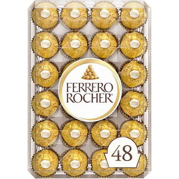 Ferrero Rocher Chocolate, Hazelnut, 48 Count