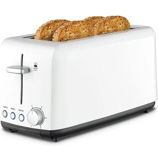 Kambrook KTA140WHT Wide Slot 4 Slice White Toaster