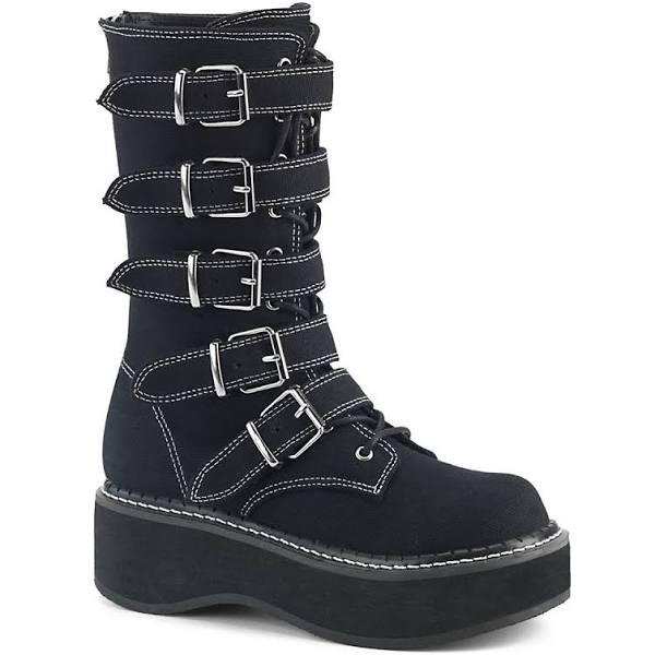 Demonia EMILY-341 Black Canvas Mid-Calf Boot Size 9