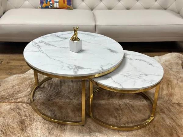 Proto Marble Nesting Coffee Table | Marco Furniture