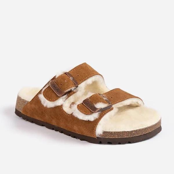 UGG Aussie Shearling Buckled Sandals Chestnut / EU39 / AU9L / 245-250mm