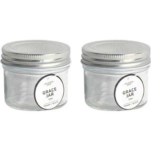 48 x Round Glass Jars Screw Top Lids 100ml | Food Storage Canisters Preserves - AfterPay & zipPay Available