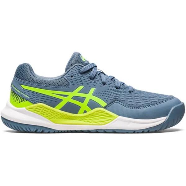 ASICS Gel Resolution 9 GS Kids Tennis Shoe - Steel Blue/Hazard Green