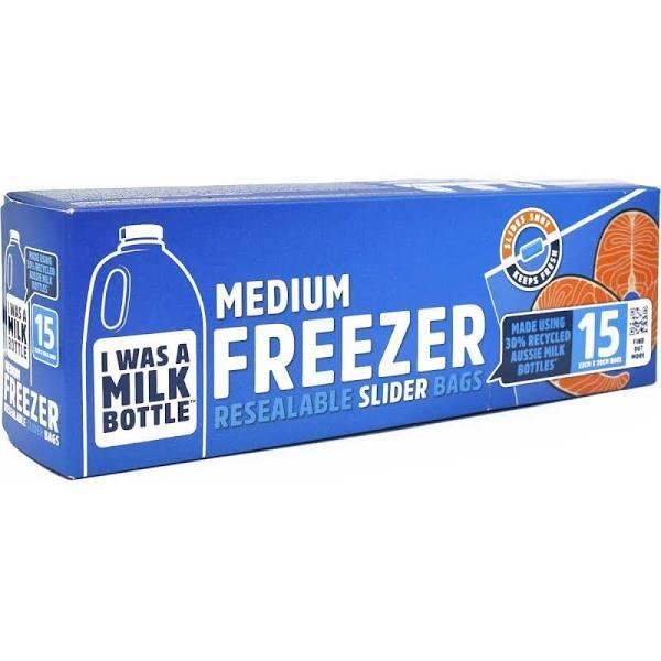 I Was A Milk Bottle Medium Freezer Resealable Slider Bags 15 Pack