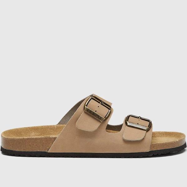 Uncut Ridley Taupe Nubuck Slides Taupe Mens Sandals