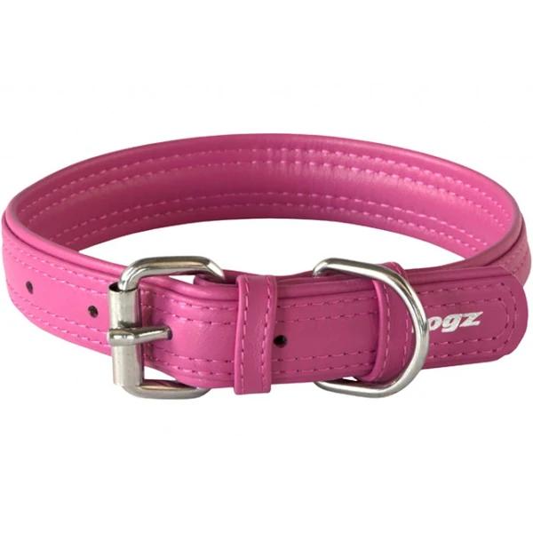 Rogz Leather Buckle Collar Pink