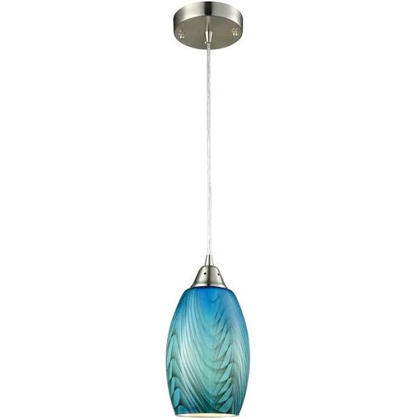 CLA Glaze 1Lt Hand Blown Glass Hanging Pendant Blue