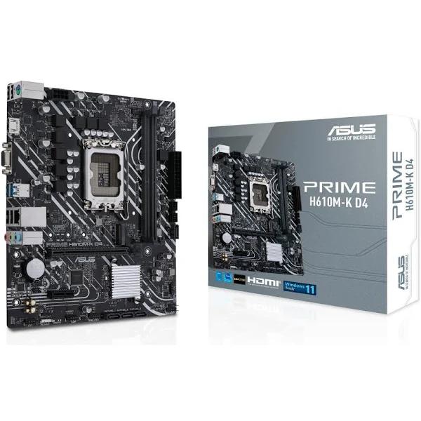 Asus Prime H610M-K D4 Intel LGA 1700 mic-ATX Motherboard DDR4 PCIe4.0