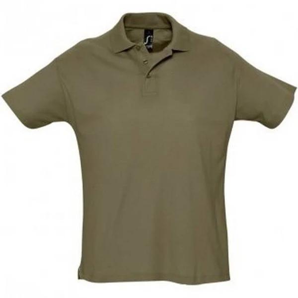 SOLS Mens Summer II Pique Short Sleeve Polo Shirt Army Mens Polo