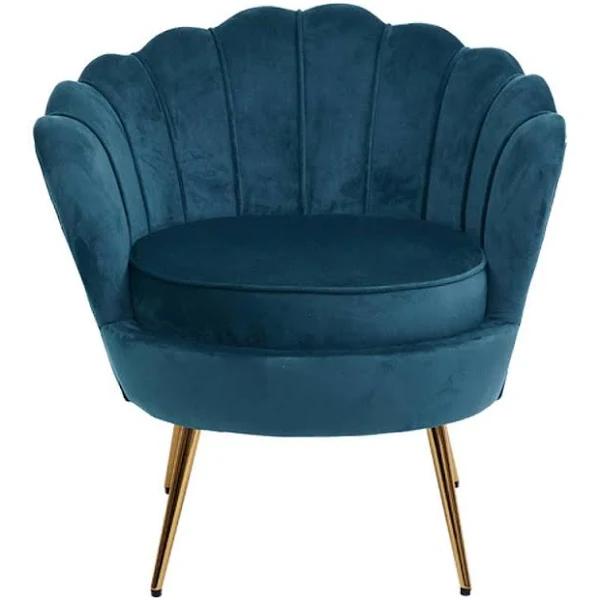 Artiss Lounge Armchair Retro Accent Velvet - Navy