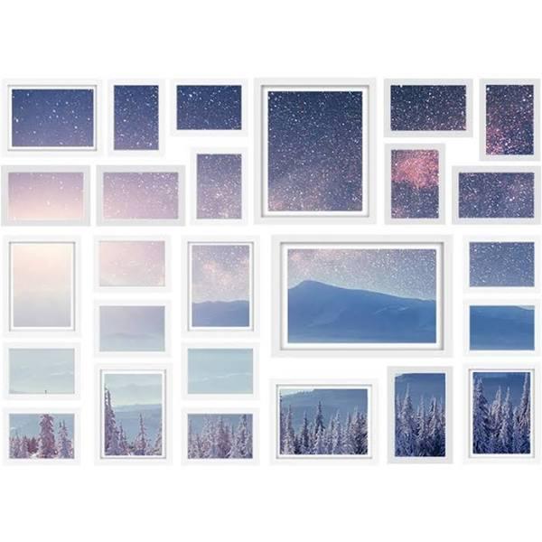 26 Pcs Picture Photo Frame Wall Set White