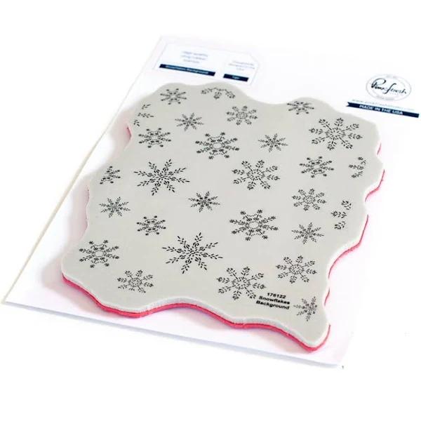 Pinkfresh Studio Cling Rubber Background Stamp A2 - Snowflakes