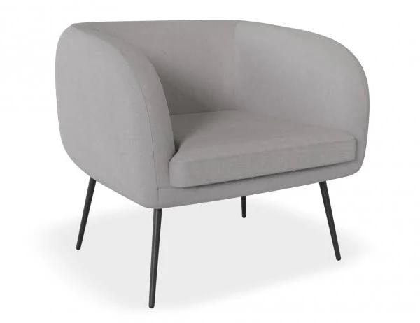 Amour Lounge Chair - Cloud Grey - Brushed Matt Bronze Legs