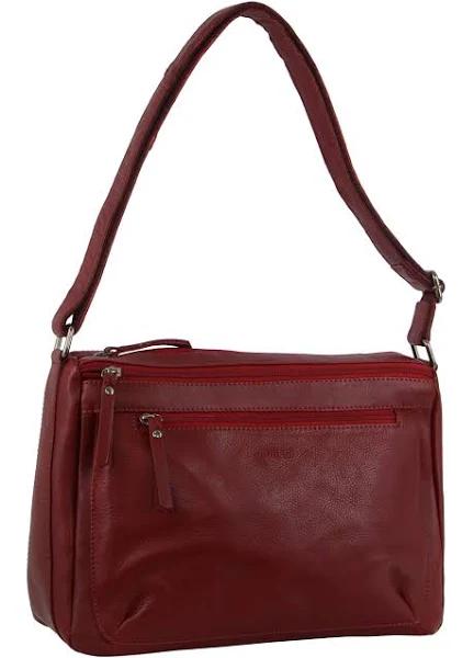 Milleni Nappa Leather Cross Body Bag in Red